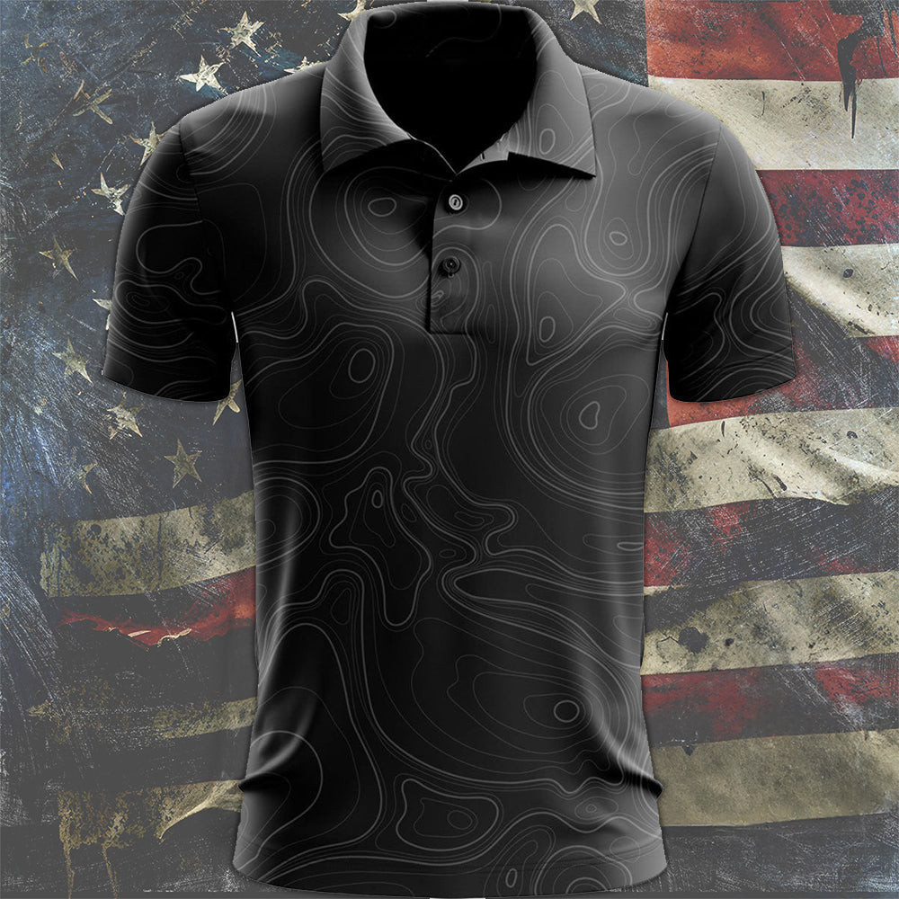 Black Topo Polo Shirt Cool Golf Shirts Best Gifts For Men Golfers Gifts For Papa