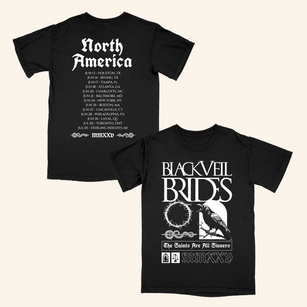 Black Veil Brides Merch The Raven Tour T-Shirt Best Gifts For Rock Music Lovers Black Veil Brides Merch The Raven Tour T-Shirt Best Gifts For Rock Music Lovers