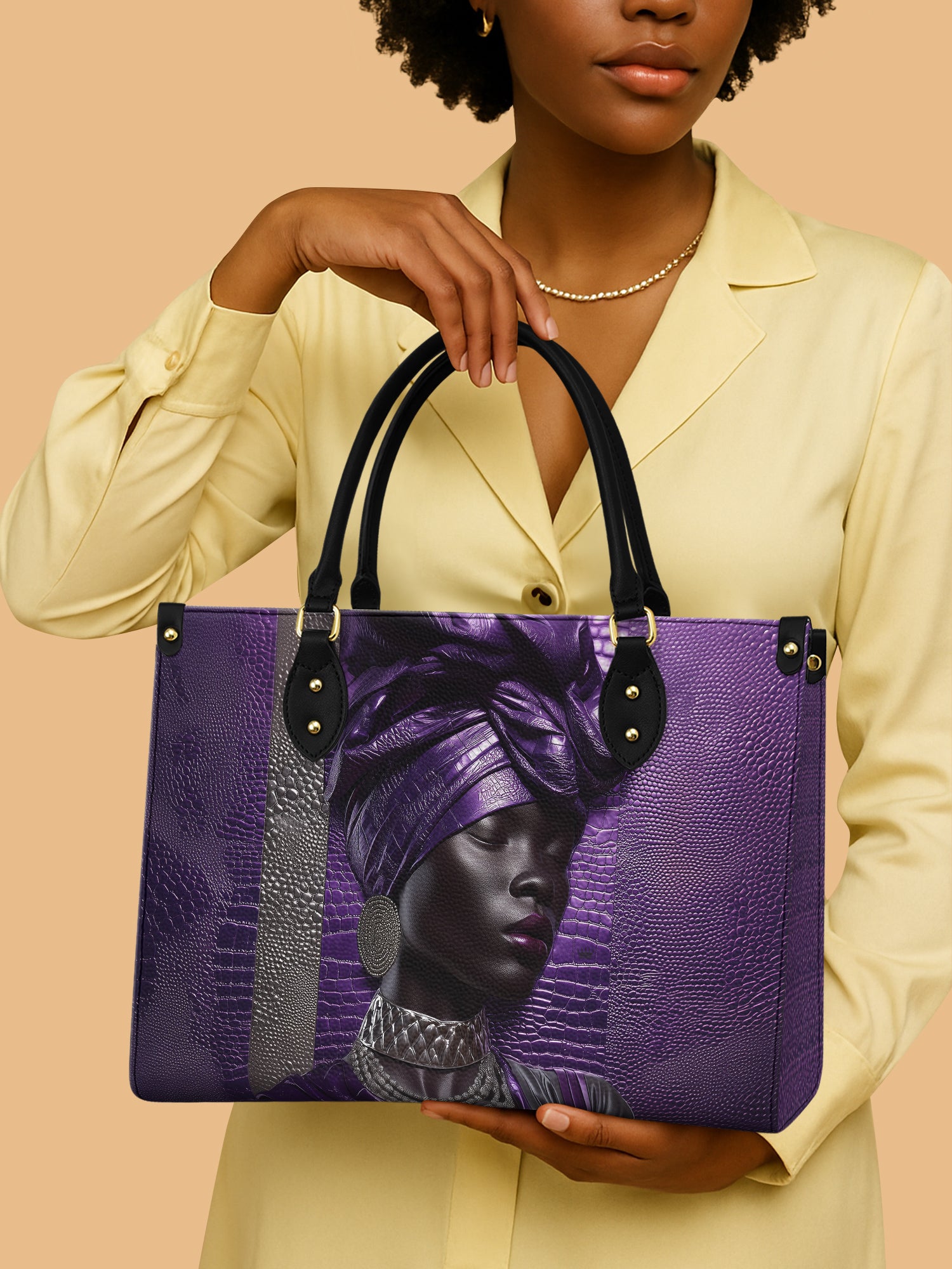 Black Women Headwrap Leather Handbag African American Heritage Month Gifts For Black Women