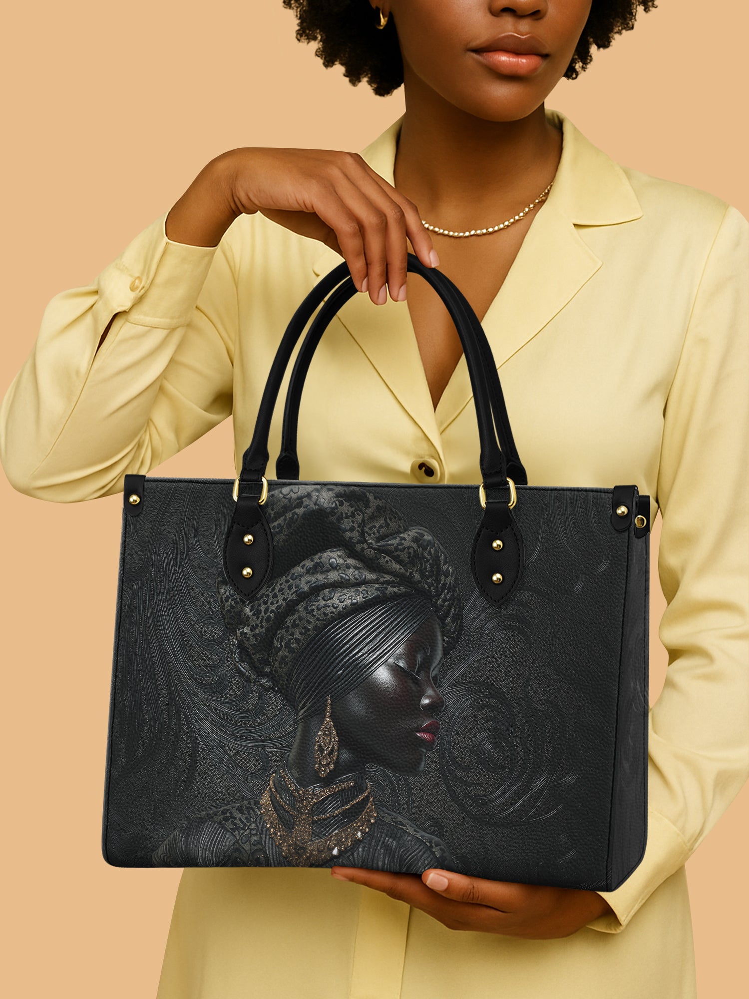Black Women Headwrap Leather Handbag Color Kings Themed African American Gift Ideas