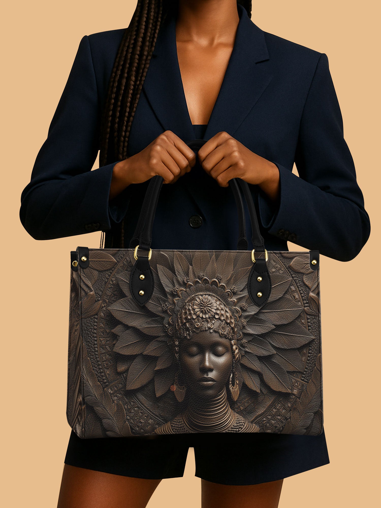 Black Women Leather Handbag Alkebulan Arts Themed African American Gifts For Women