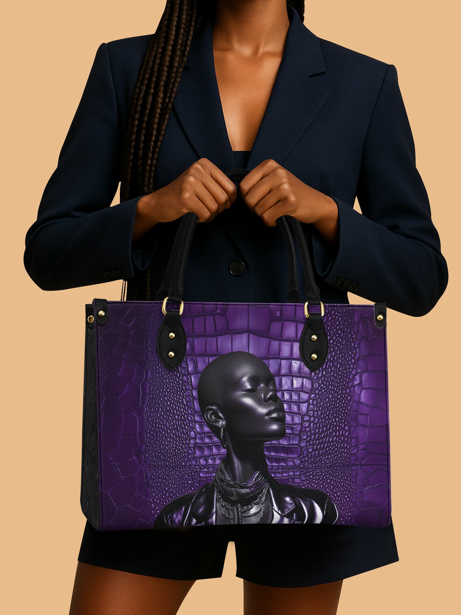 Black Women Leather Handbag Color Kings And Queen Themed African American Gifts For Mom