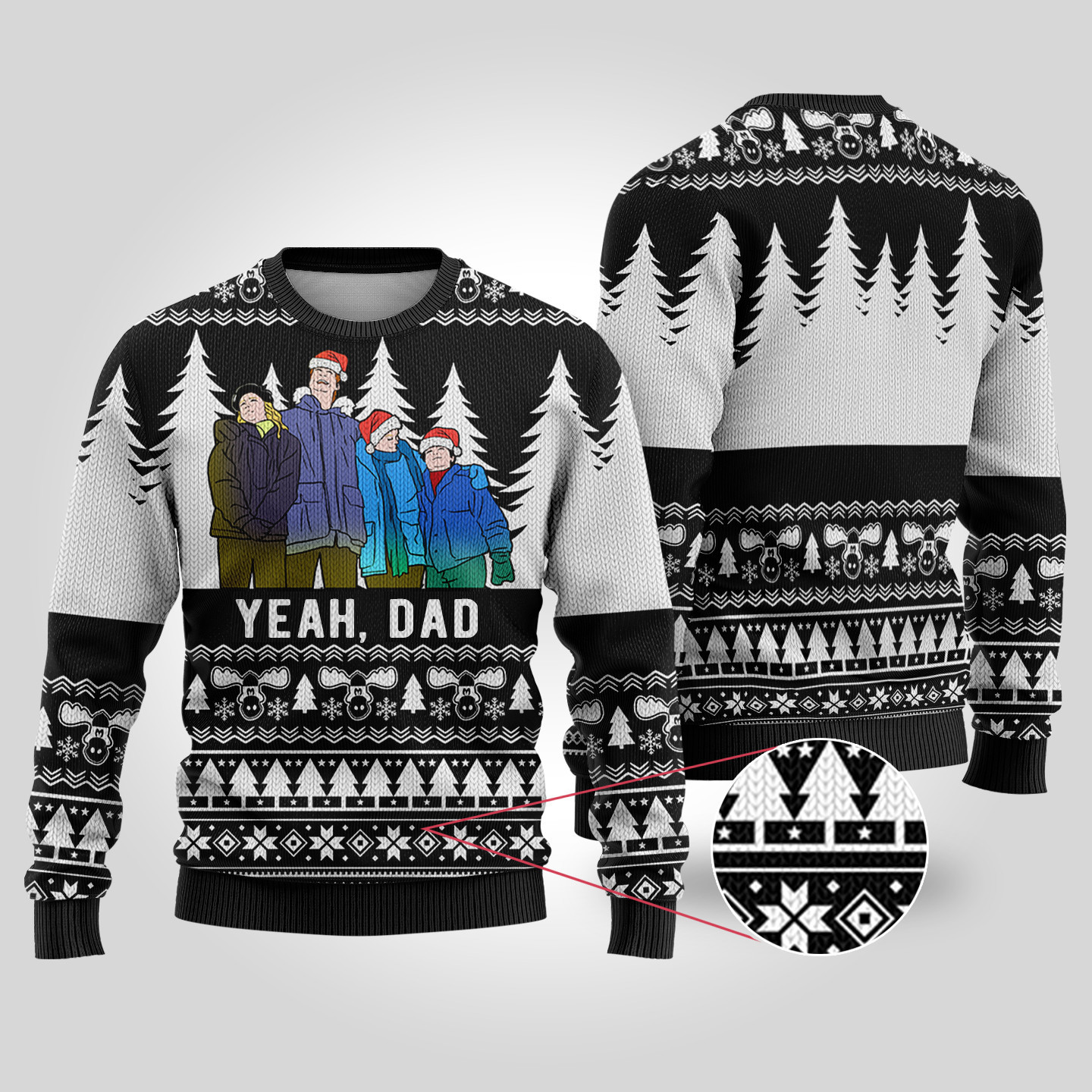 Black Yeah Dad Audrey National Lampoon Ugly Christmas Sweater Perfect Merch Gift for the Christmas Season