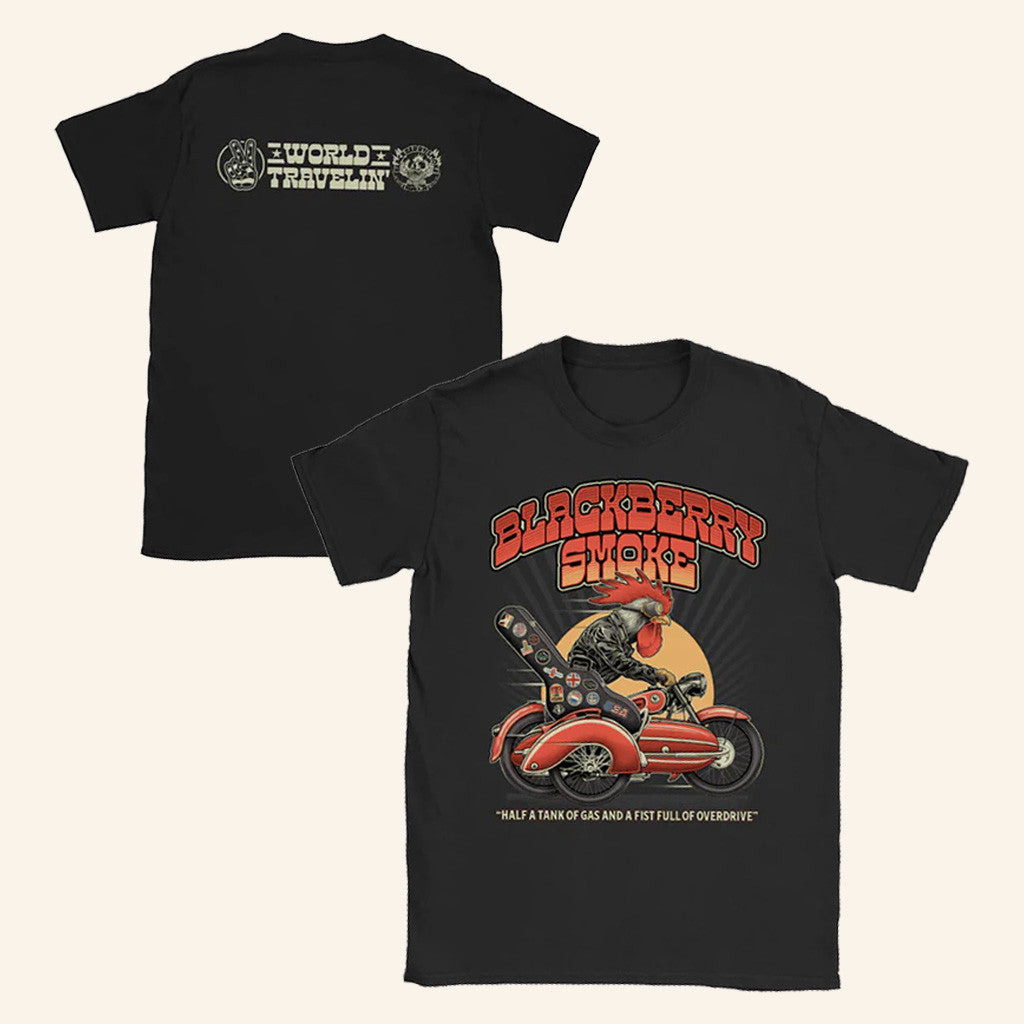 Blackberry Smoke Merch World Travelin' Short Sleeve T-Shirt Gifts For Dad Blackberry Smoke Merch World Travelin' Short Sleeve T-Shirt Gifts For Dad