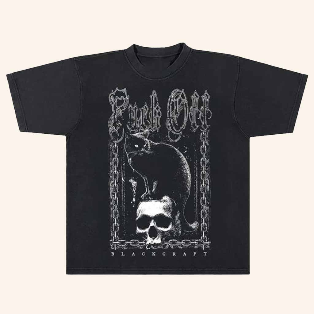 Blackcraft Cult Merch F Off Black Cat T-Shirt Birthday Ideas For Husband