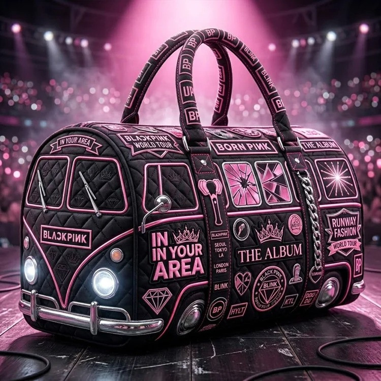 Blackpink Born Pink World Tour Quilted Duffle Bag Blink Fan Gear In Your Area Best Gift For BP Fans
