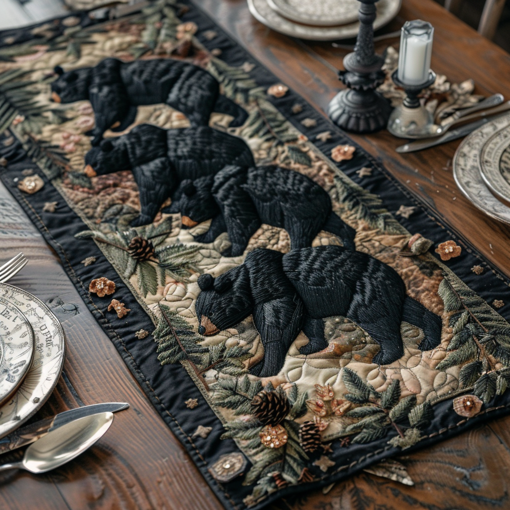 Blackwood Trails Quilted Table Runner Dining Table Decor Ideas Unique Nature Lover Gifts