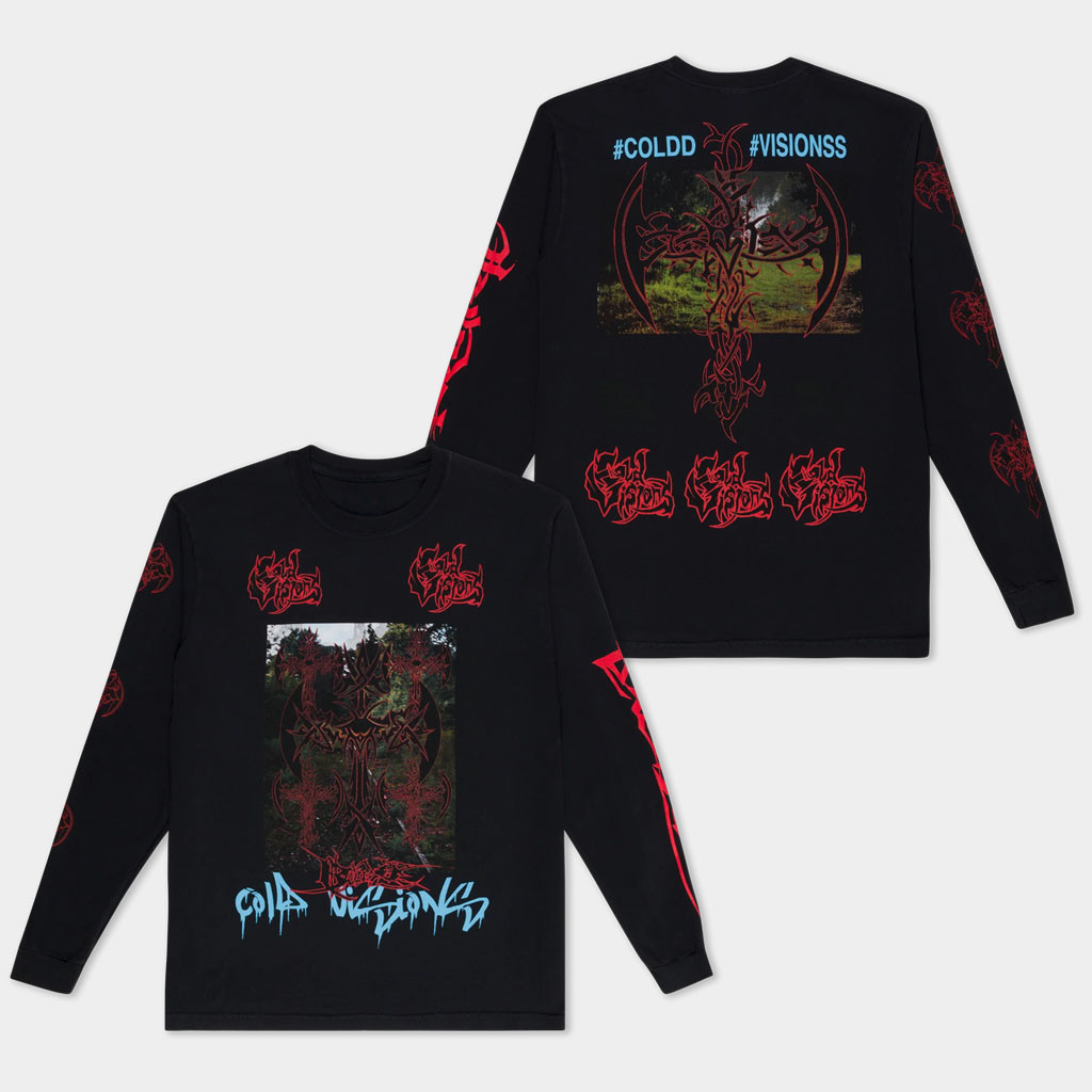 Bladee Cold Visions Merch 2026 Forest Crime Cold Visions Black Long Sleeve Shirt Bladee Merch