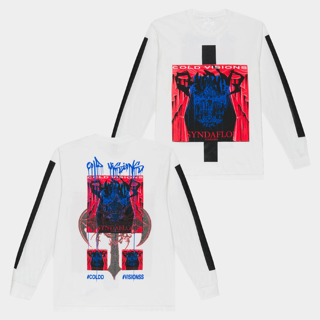 Bladee Cold Visions Merch 2026 Syndaflod White Long Sleeve Shirt Bladee Merch For Fans