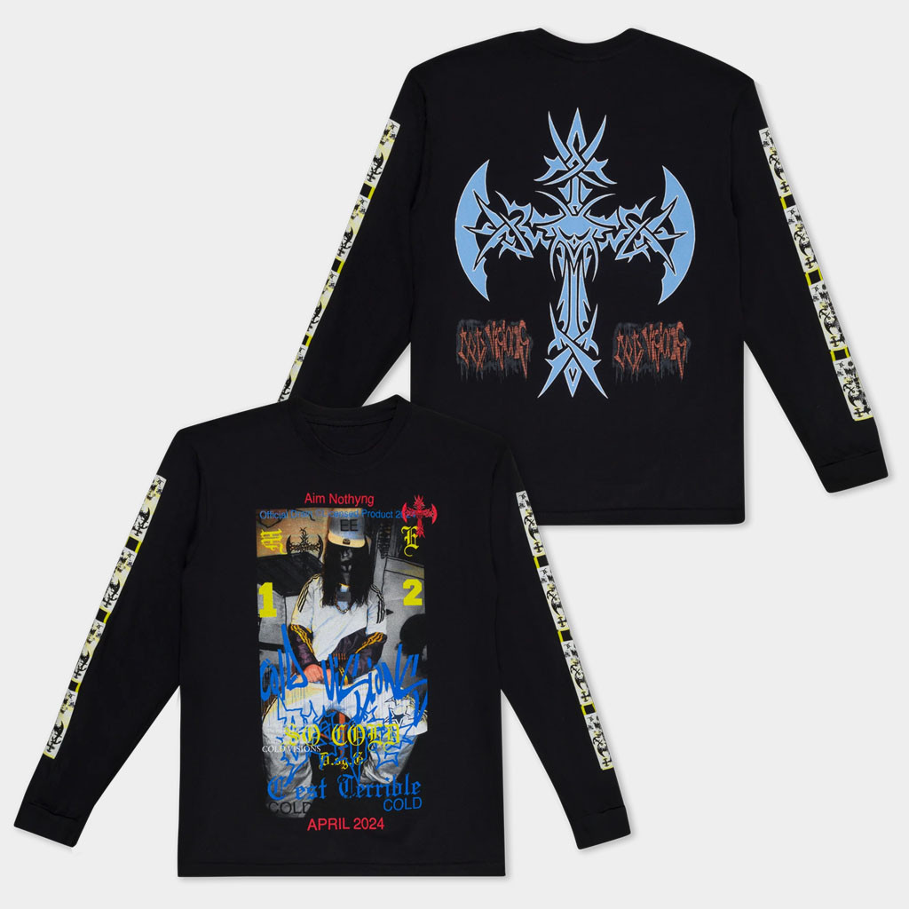 Bladee Cold Visions Merch Aim Nothyng Black Long Sleeve Shirt Bladee Merch Rapper Fan Gifts