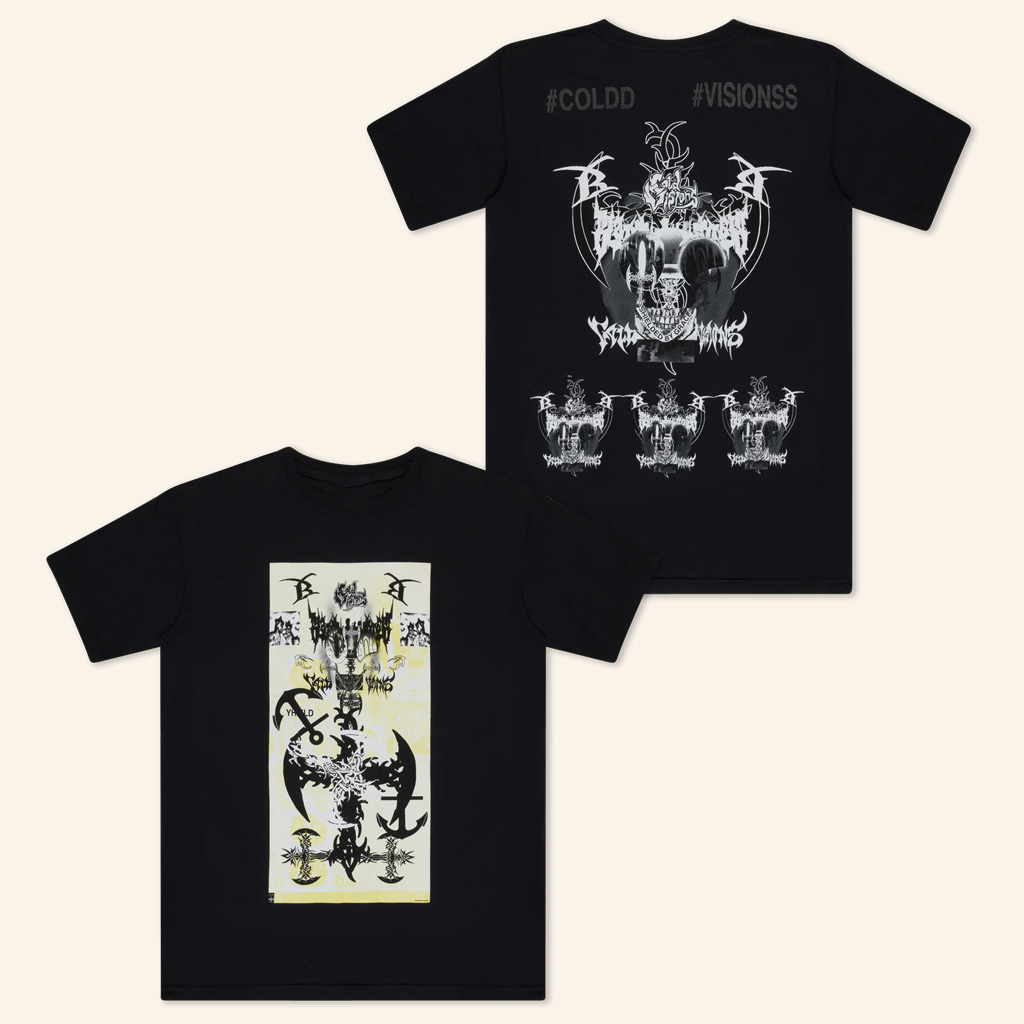 Bladee Merch Cold Visions CV Anchor Black T-Shirt Christmas Gifts For Rock Lovers