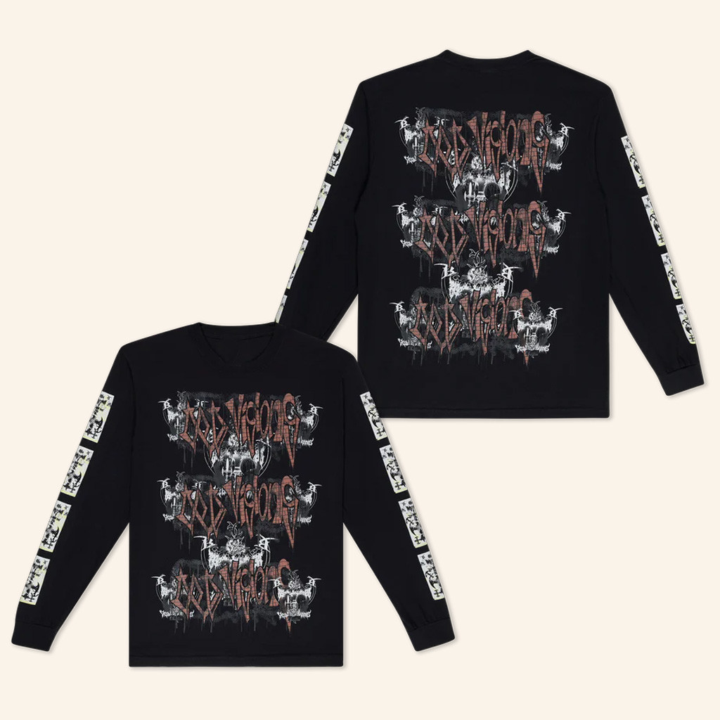 Bladee Merch Cold Visions Shirt Shielded By Grace Long Sleeve T-Shirt Best Gifts For Rock Lovers