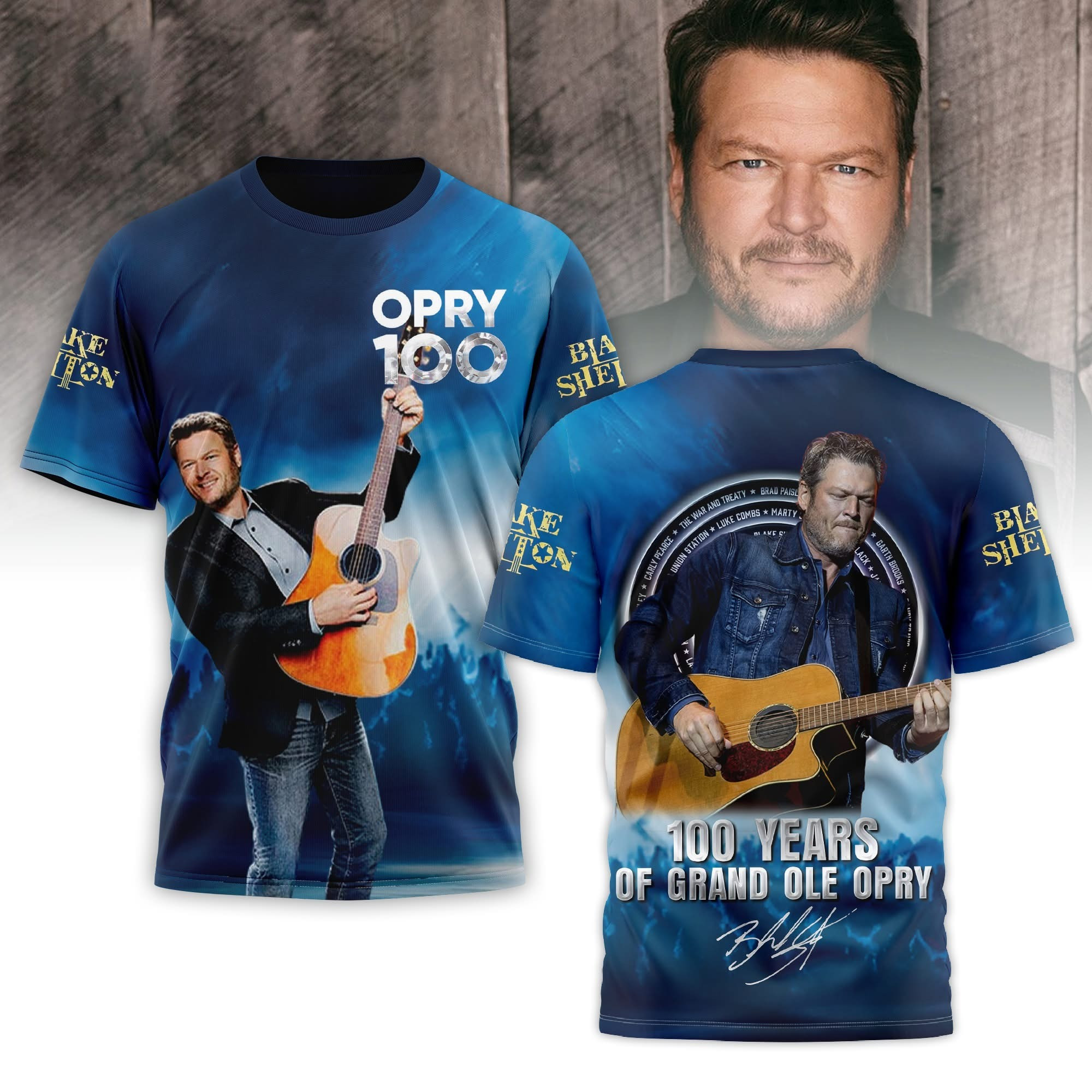 Blake Shelton 100 Years Of Grand Ole Opry T-Shirt Merch Gifts For Blake Shelton Fans