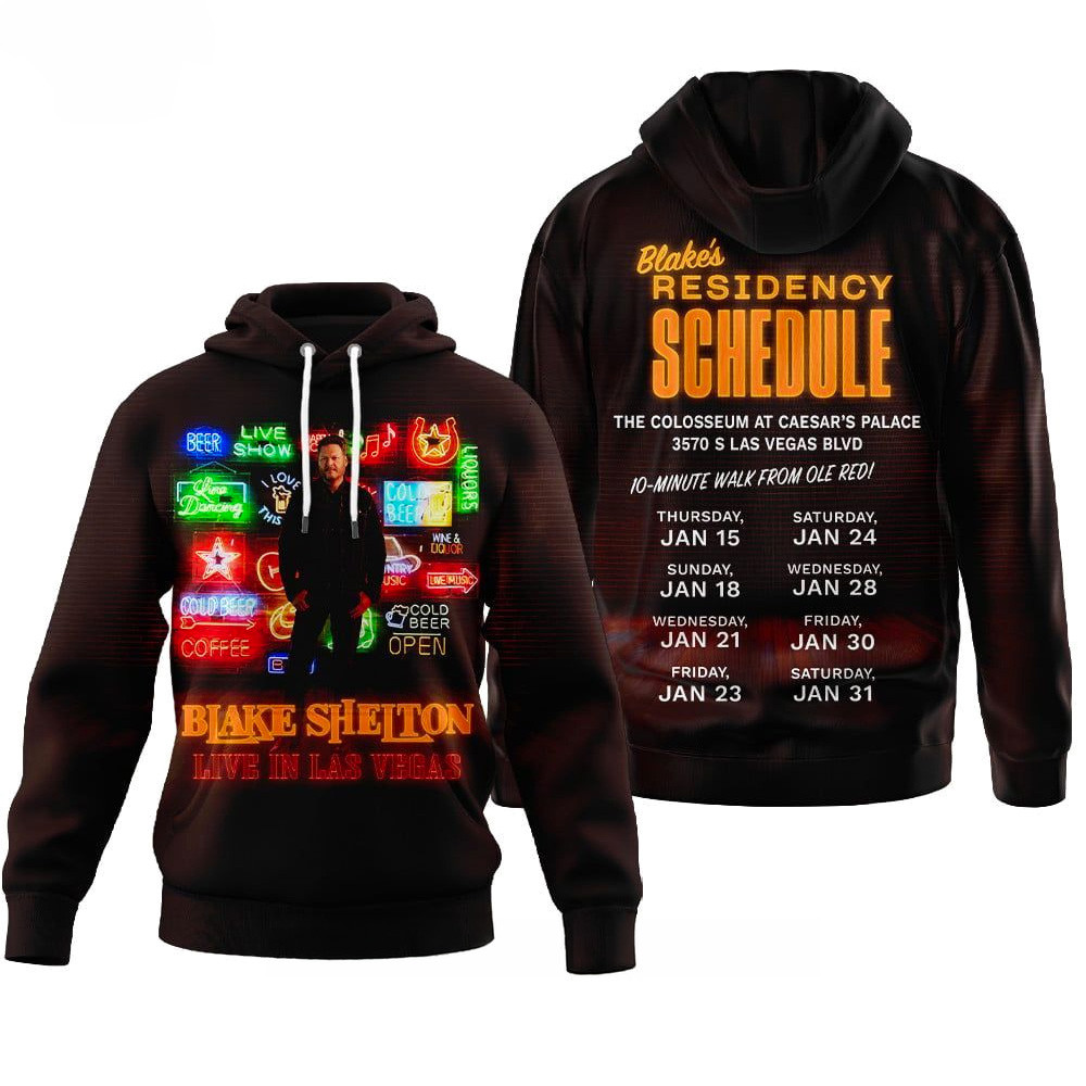 Blake Shelton Live In Las Vegas Hoodie Blake Shelton Merch Gifts For Music Fans