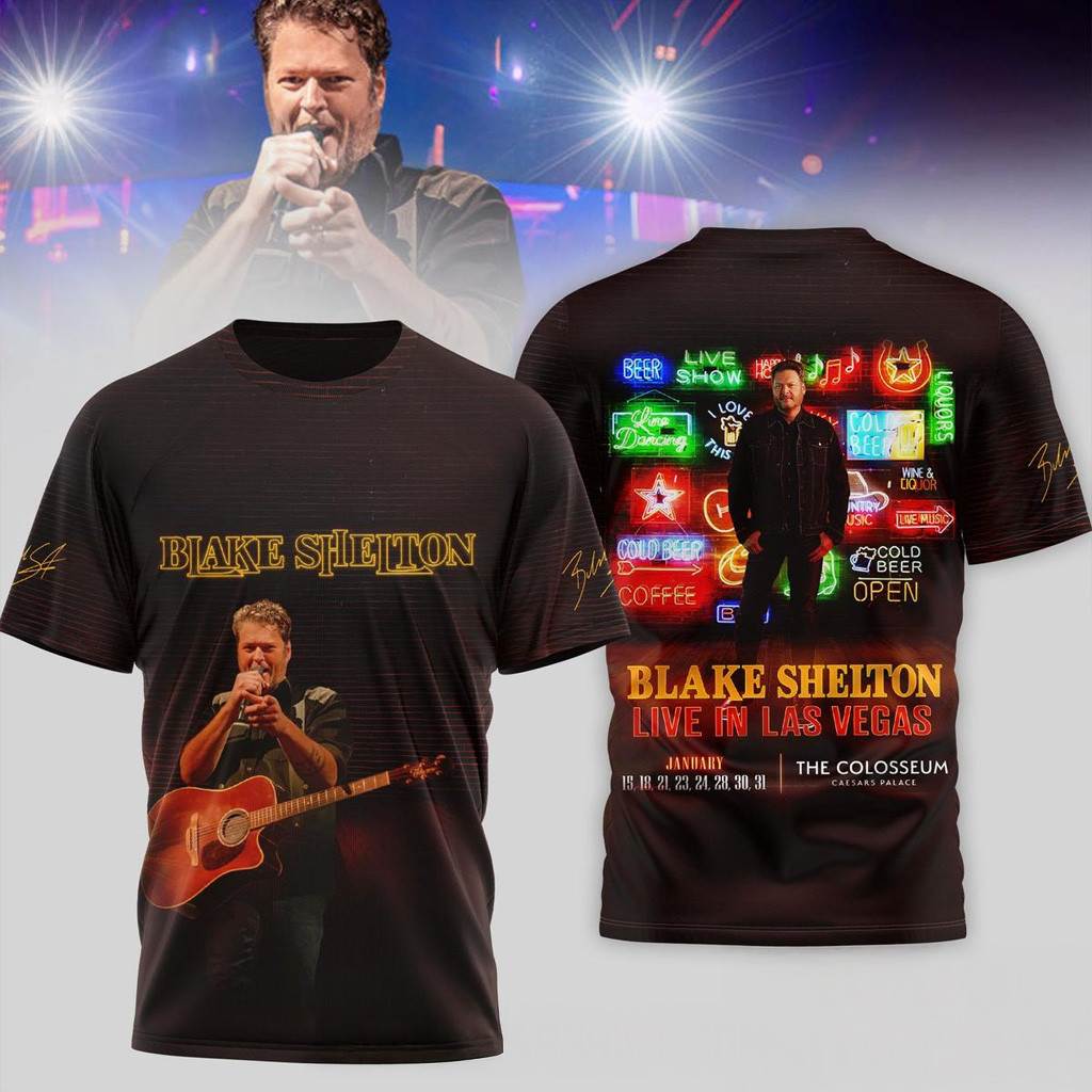 Blake Shelton Live In Las Vegas Shirt Blake Shelton Merch Best Gifts For Music Lovers