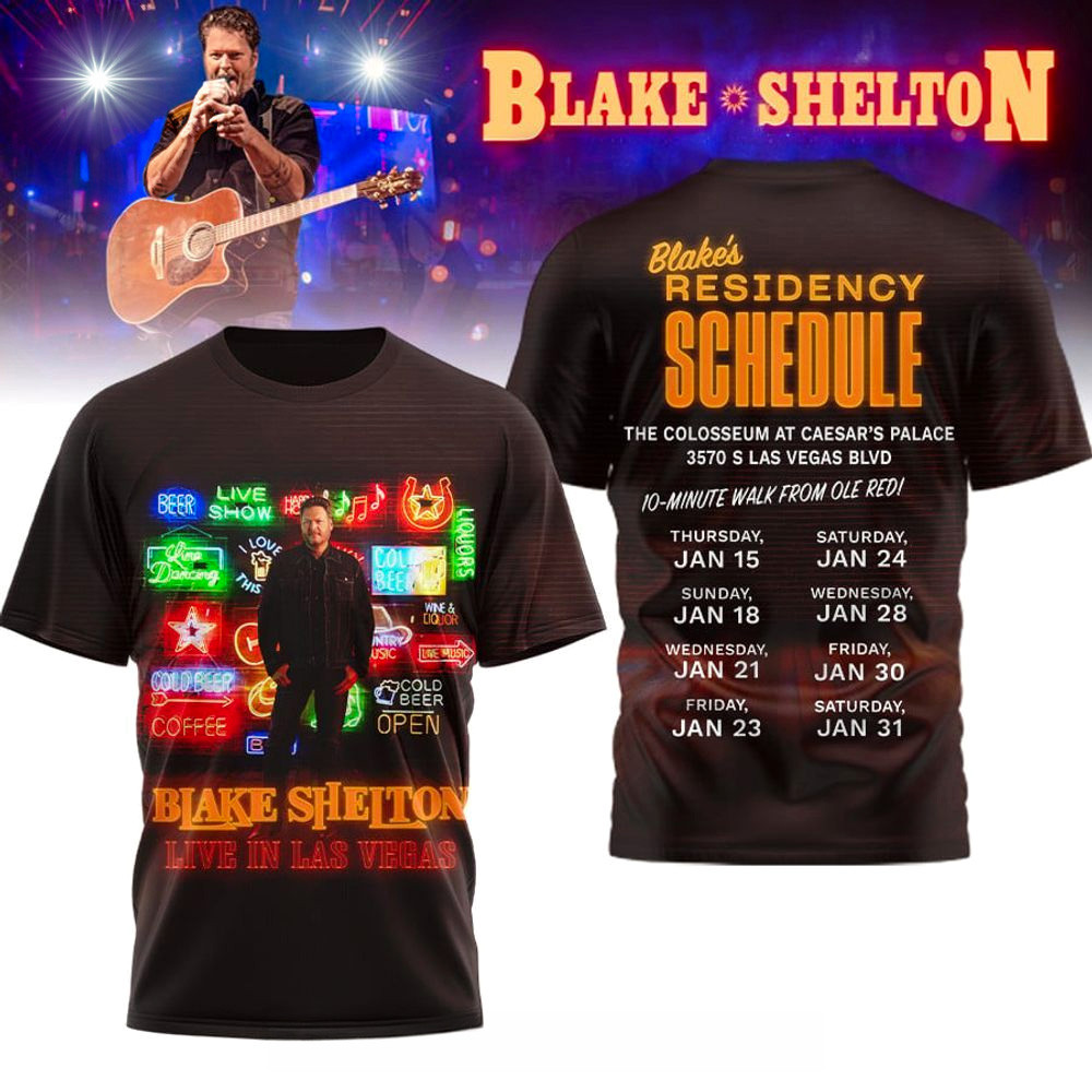 Blake Shelton Live In Las Vegas T-Shirt Blake Shelton Merch Gift Ideas For Husband