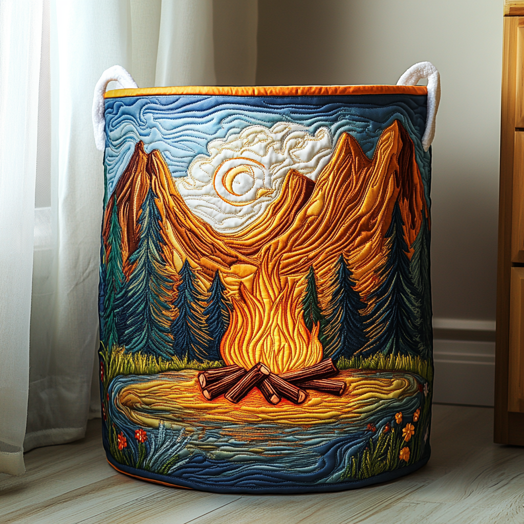 Blaze Night Quilted Laundry Basket Merch For Friends