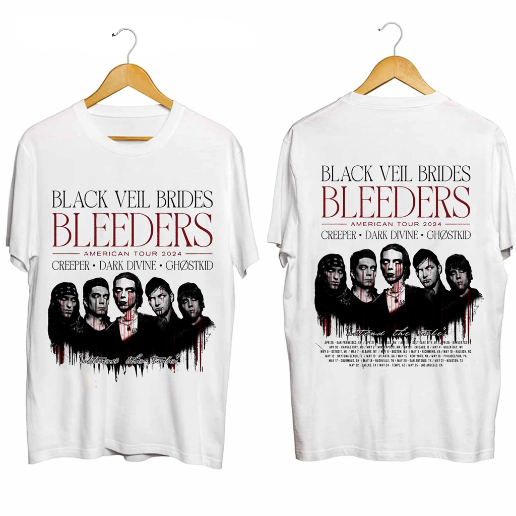 Bleeders BVB Tour Black Veil Brides Shirt Best Gifts For Rock Music Lovers Bleeders BVB Tour Black Veil Brides Shirt Best Gifts For Rock Music Lovers