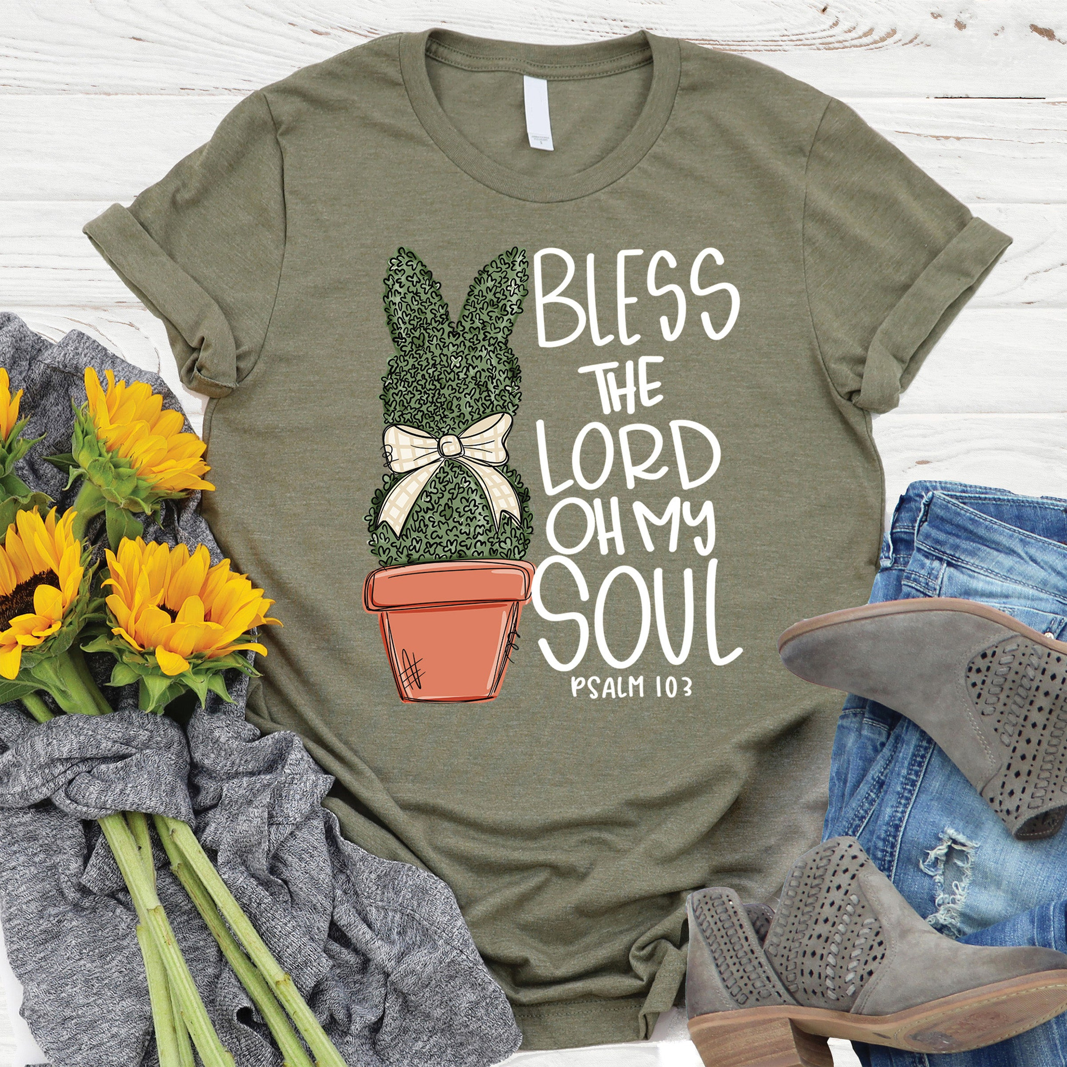 Bless The Lord T-Shirt Christian Faith Apparel Worship Best Gift For Believers