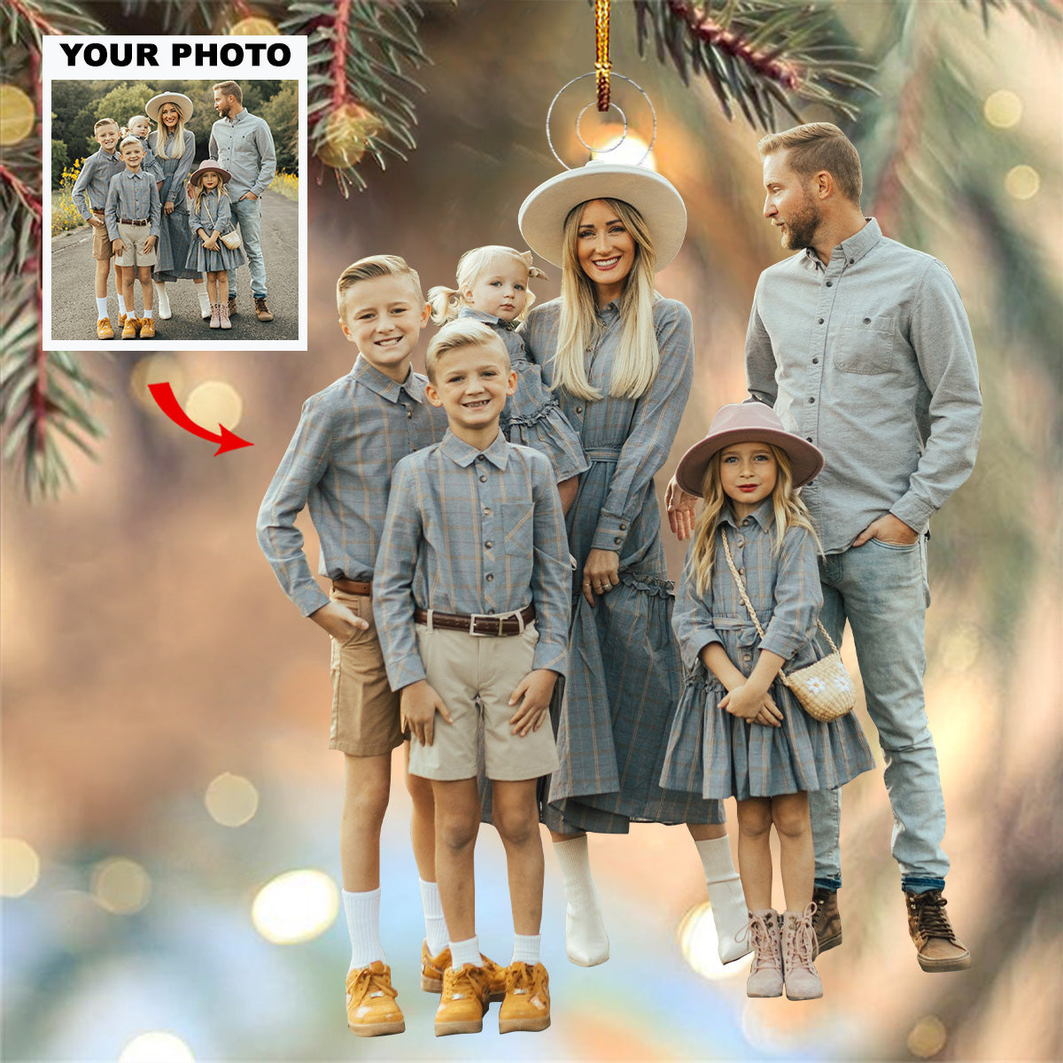 Blessed Bonds Personalized Photo Mica Ornament Gift For Family Family Members
