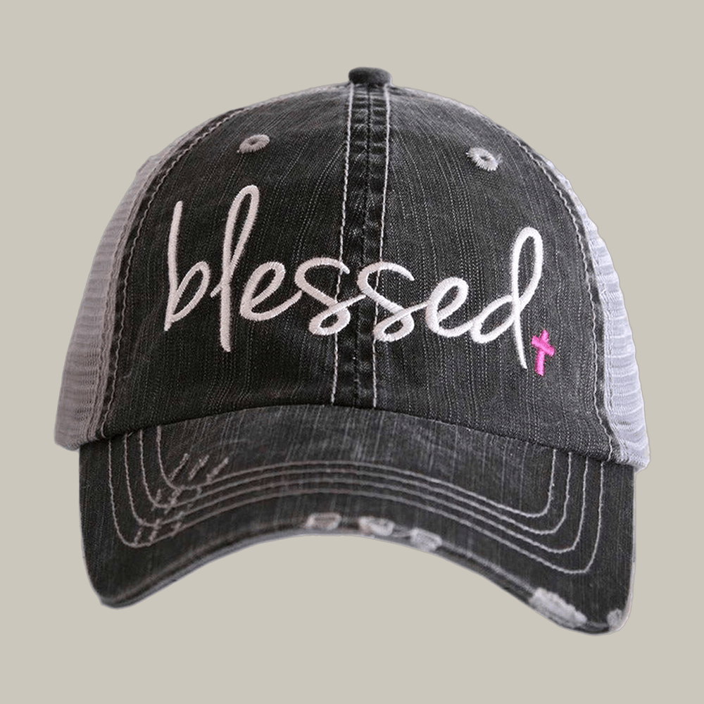 Blessed Faith Cross Art Trucker Hat Katydid Trucker Hat Best Gift For Christians