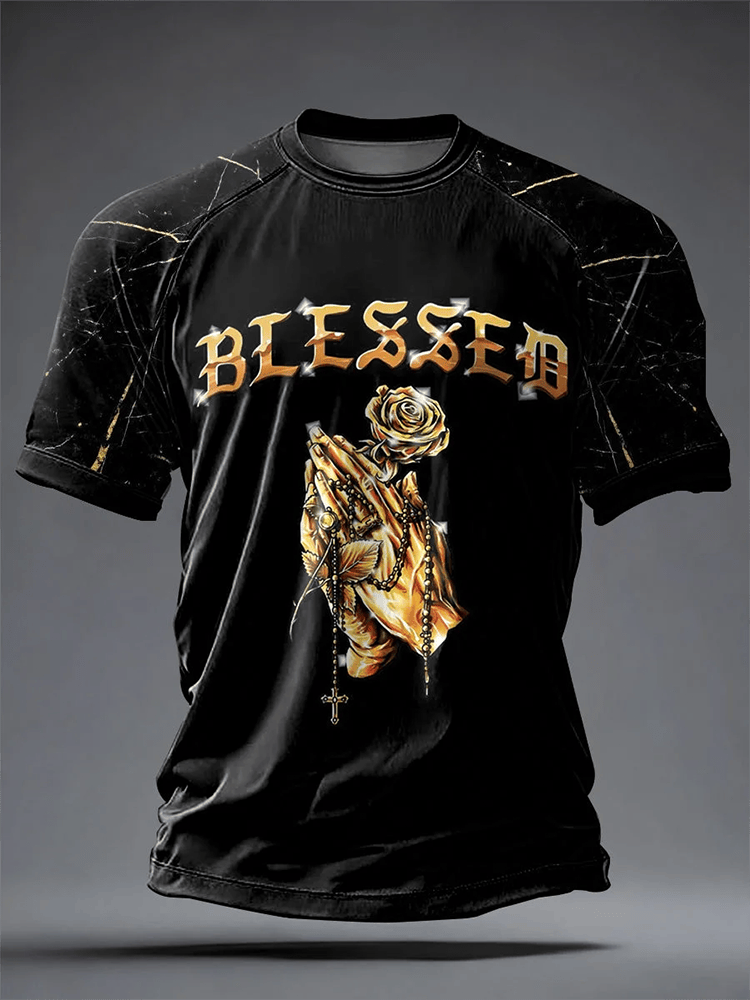 Blessed Faith Printed Casual Short Sleeves T-Shirt God's Plan Shirt Meaningful Gifts