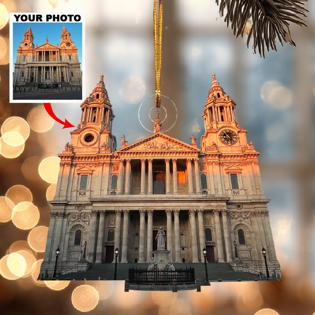 Blessed Light Personalized Photo Mica Ornament Christmas Gift For Family Members