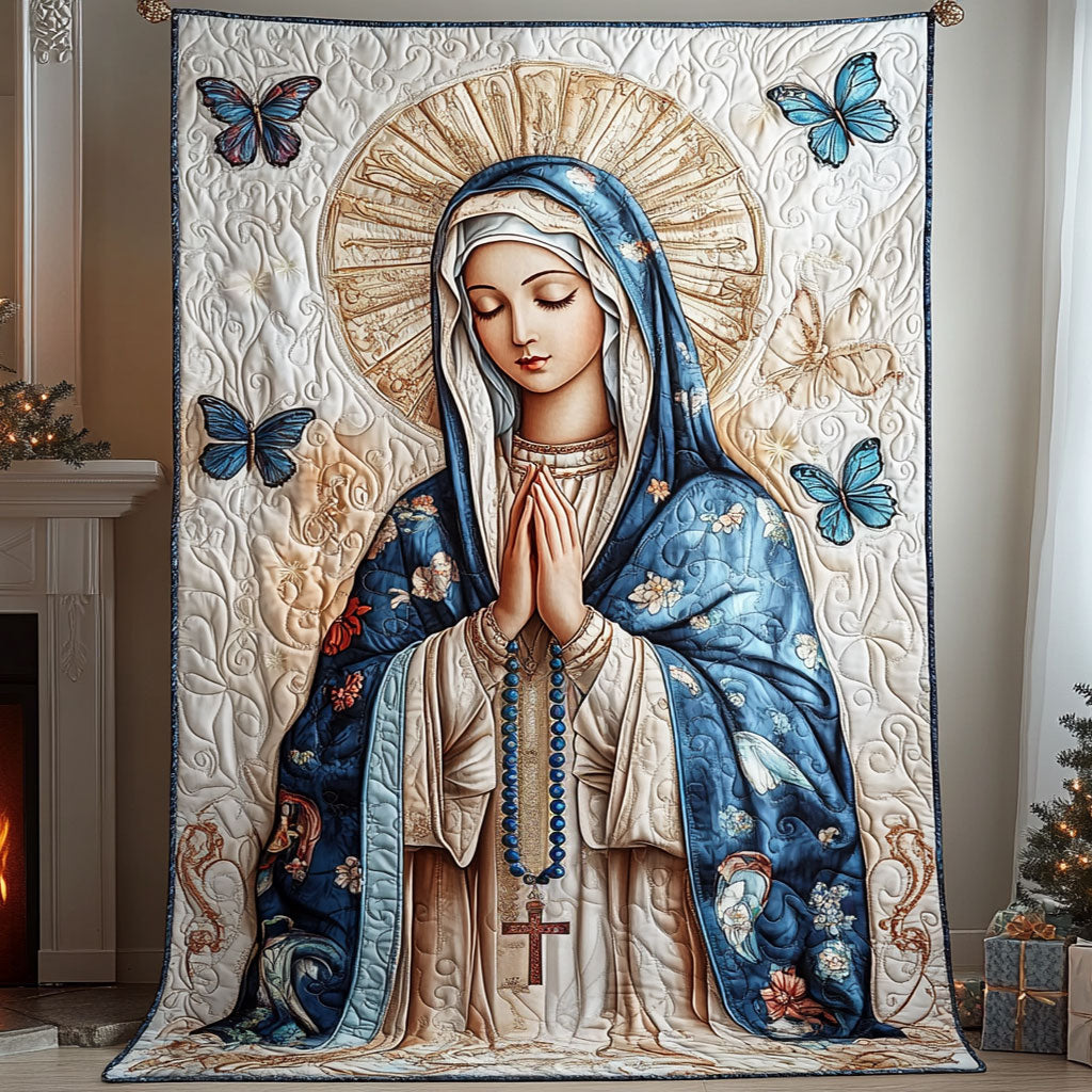 Blessed Mary Quilted Blanket Christmas Ideas For Girlfriend