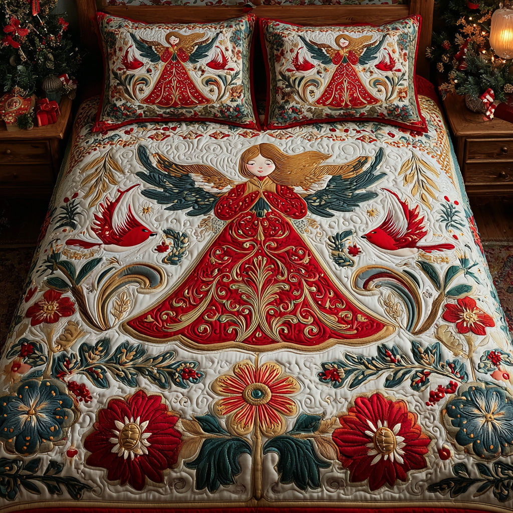 Blessed Melody Quilted Bedding Set Holiday Duvet Covers Christmas Gifts For Relatives