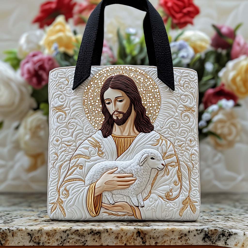 Blessed Savior Love Quilted Tote Bag Religious Christian Christmas Gifts For Her