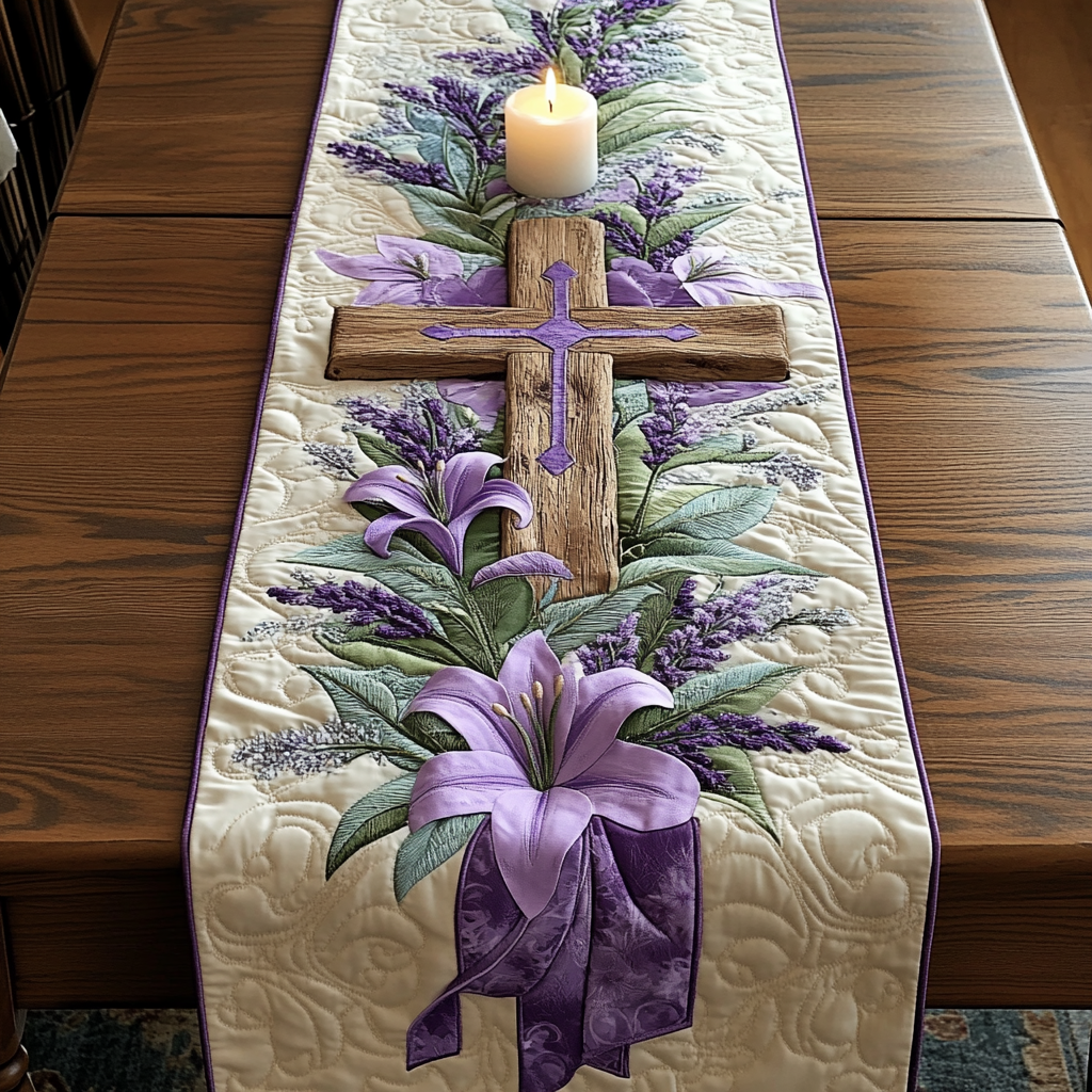 Blessing Bloom Quilted Table Runner Dining Room Table Decor Ideas Christian Present Ideas