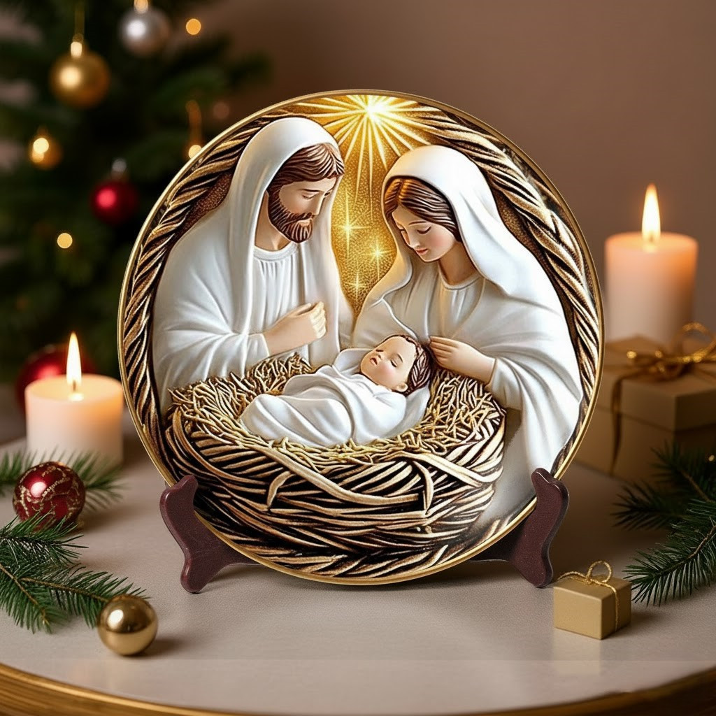 Blessing Christmas Ceramic Plate Decoration 2025 Xmas Presents For Relatives