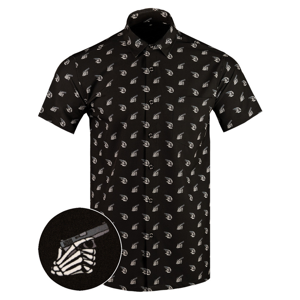 Blickie Bones Button Down Shirt Tactical Shirt Hawaii Style Presents For Friends