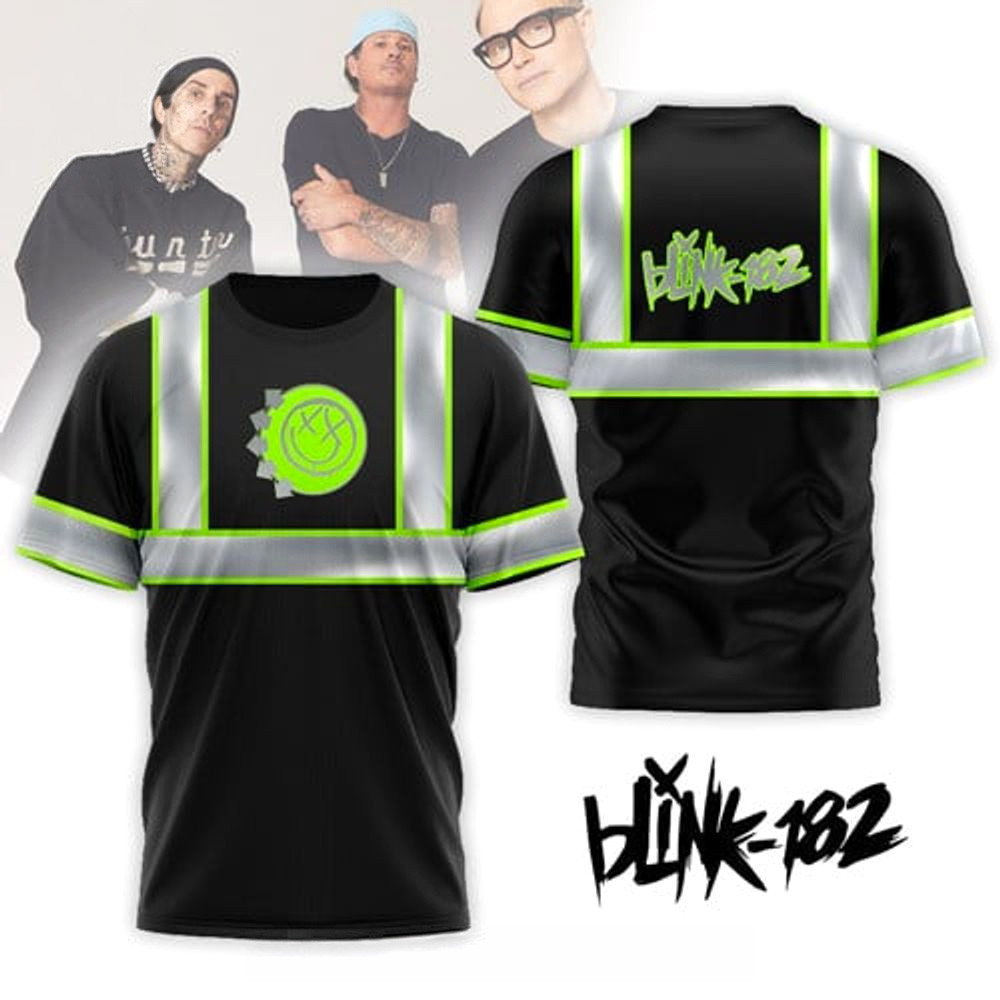 Blink-182 Hi-Vis Safety T-Shirt Blink-182 Merch Gift Ideas For Rock Lovers