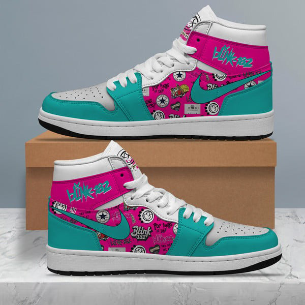 Blink-182 Logo Pattern Air Jordan High Top Shoes Gifts For Sister