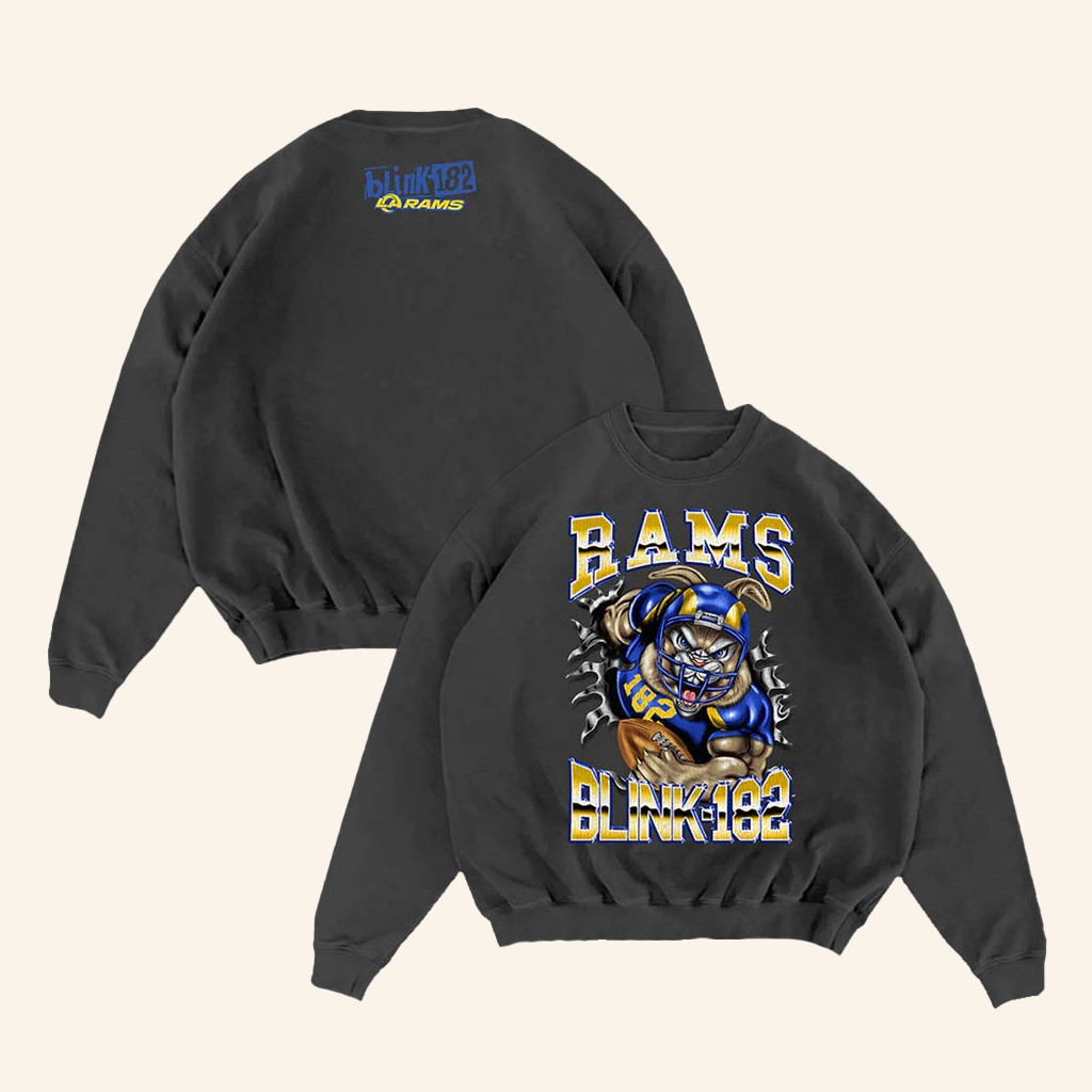 Blink 182 Merch Blink 182 X LA Football Touchdown Sweatshirt Football Related Gifts