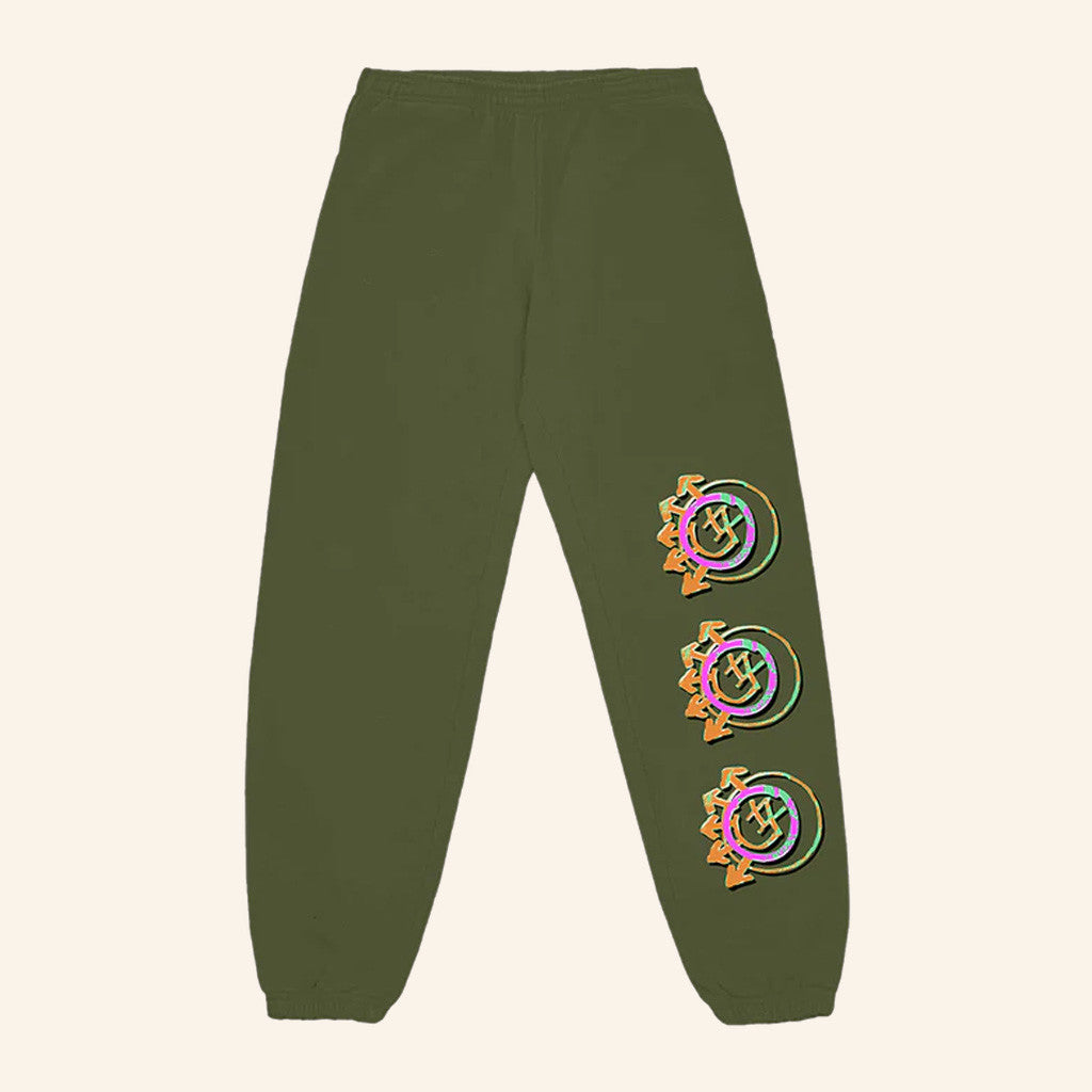Blink 182 Merch Logo Green Sweatpants Unique Gifts For Music Lovers Blink 182 Merch Logo Green Sweatpants Unique Gifts For Music Lovers