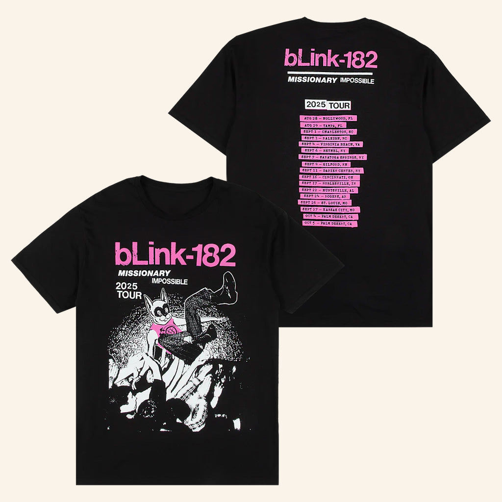 Blink 182 Merch Missionary Impossible Tour Black T-Shirt Gifts For People Who Like Music Blink 182 Merch Missionary Impossible Tour Black T-Shirt Gifts For People Who Like Music