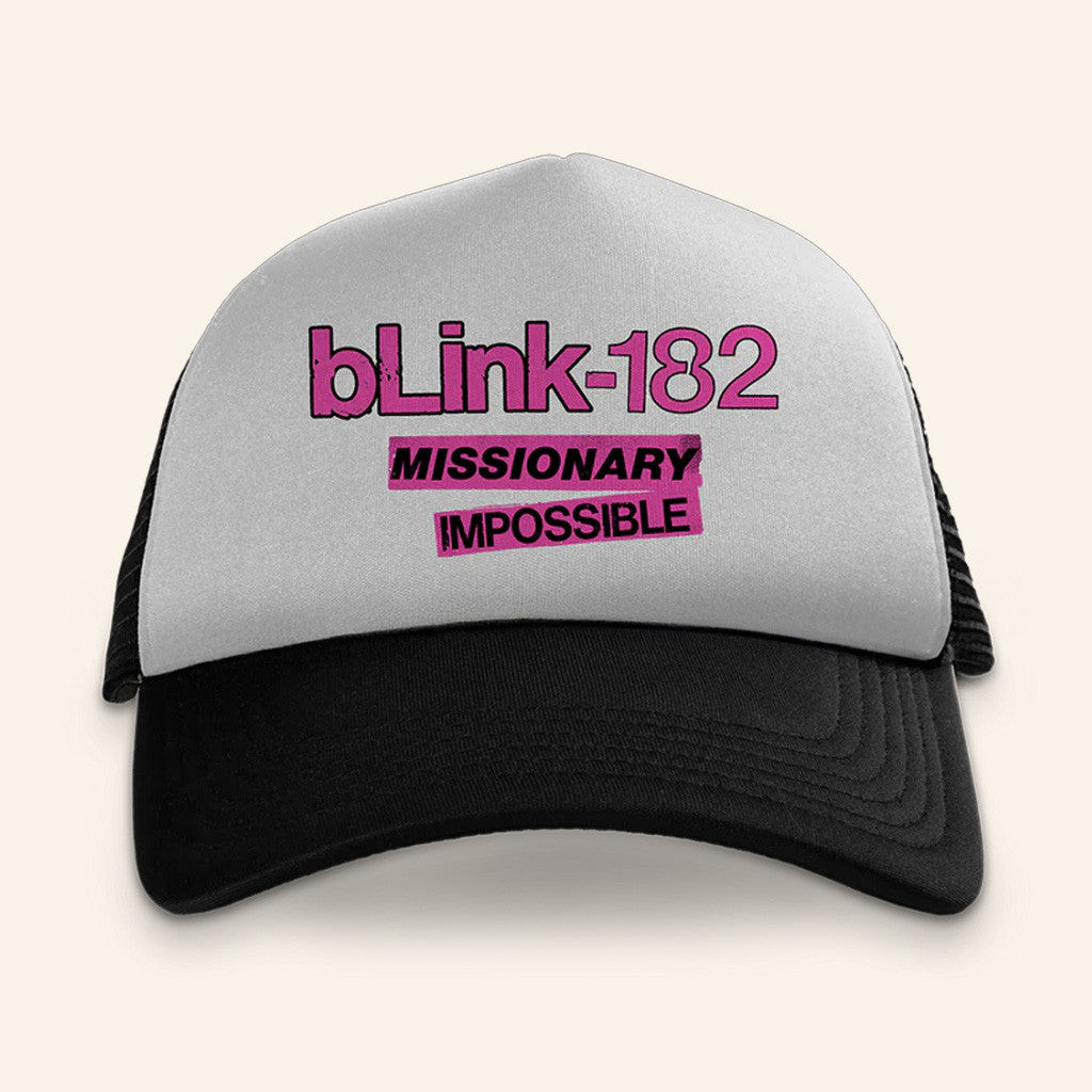 Blink 182 Merch Missionary Impossible Tour Trucker Hat Cool Gifts For Music Lovers Blink 182 Merch Missionary Impossible Tour Trucker Hat Cool Gifts For Music Lovers