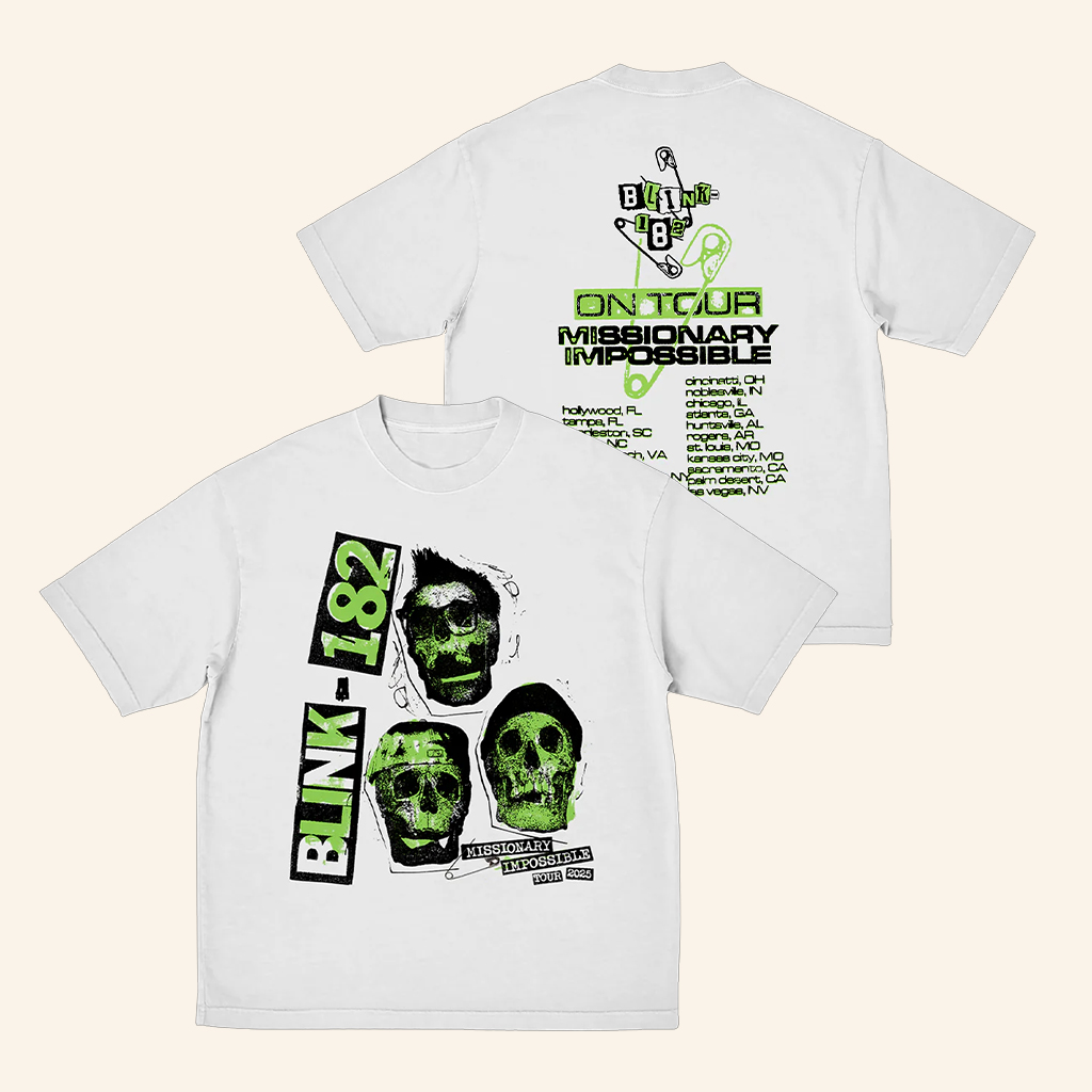 Blink 182 Merch Skull 2025 Tour T-Shirt Presents For Rock Music Lovers
