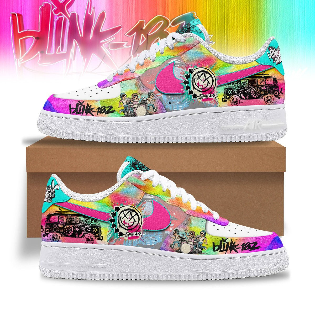 Blink 182 Rock Band Hologram AF1 Shoes Present Gift For Boyfriends