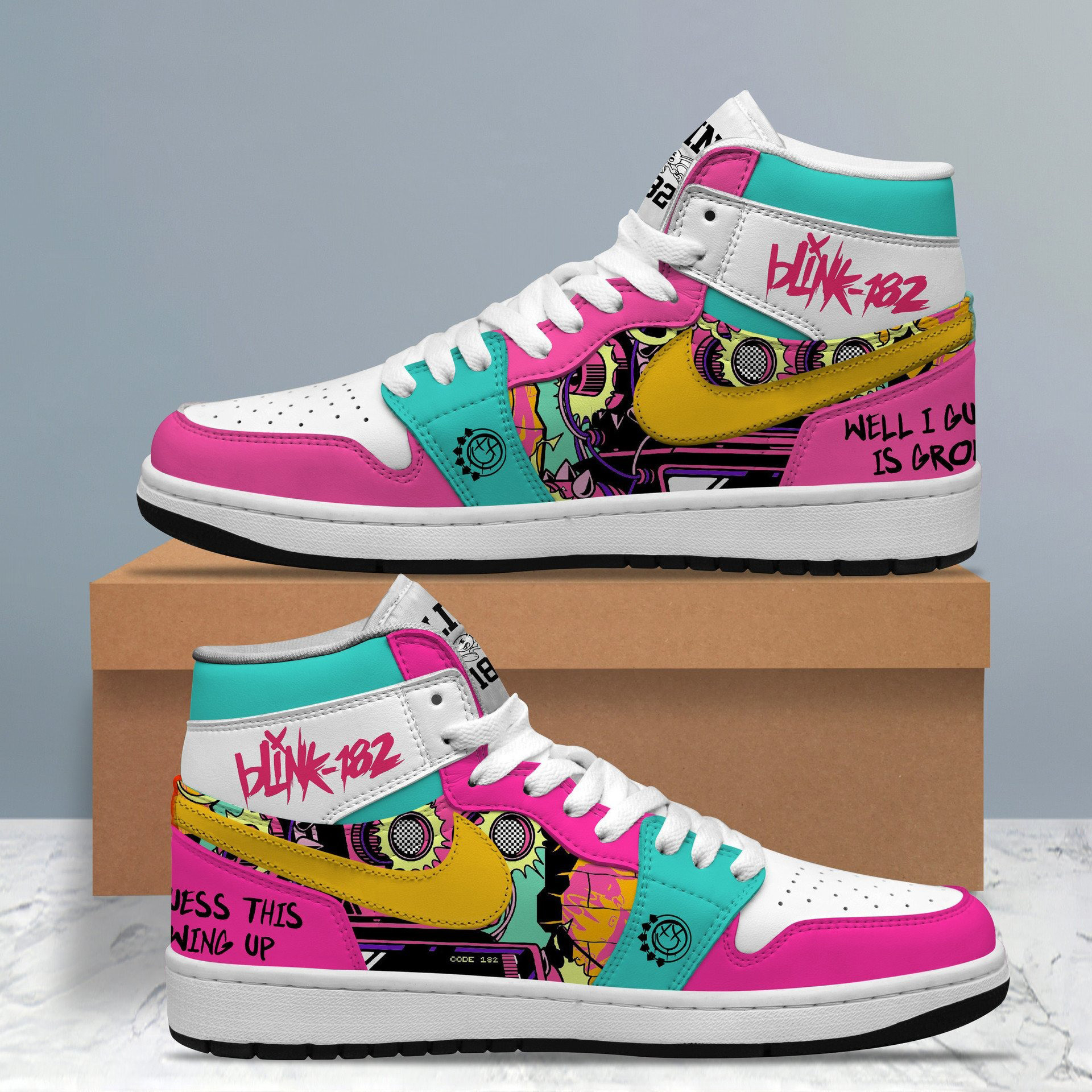 Blink-182 Well I Guess This Is Growing Up Air Jordan 1 Sneaker Gifts For Her