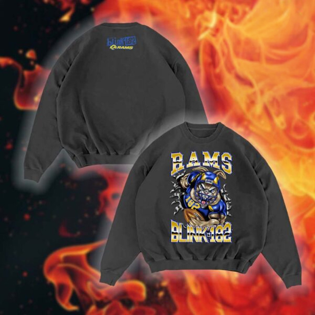 Blink 182 x LA Football Collab Merch Touchdown Black SweatShirt Best Gifts For Football Fans