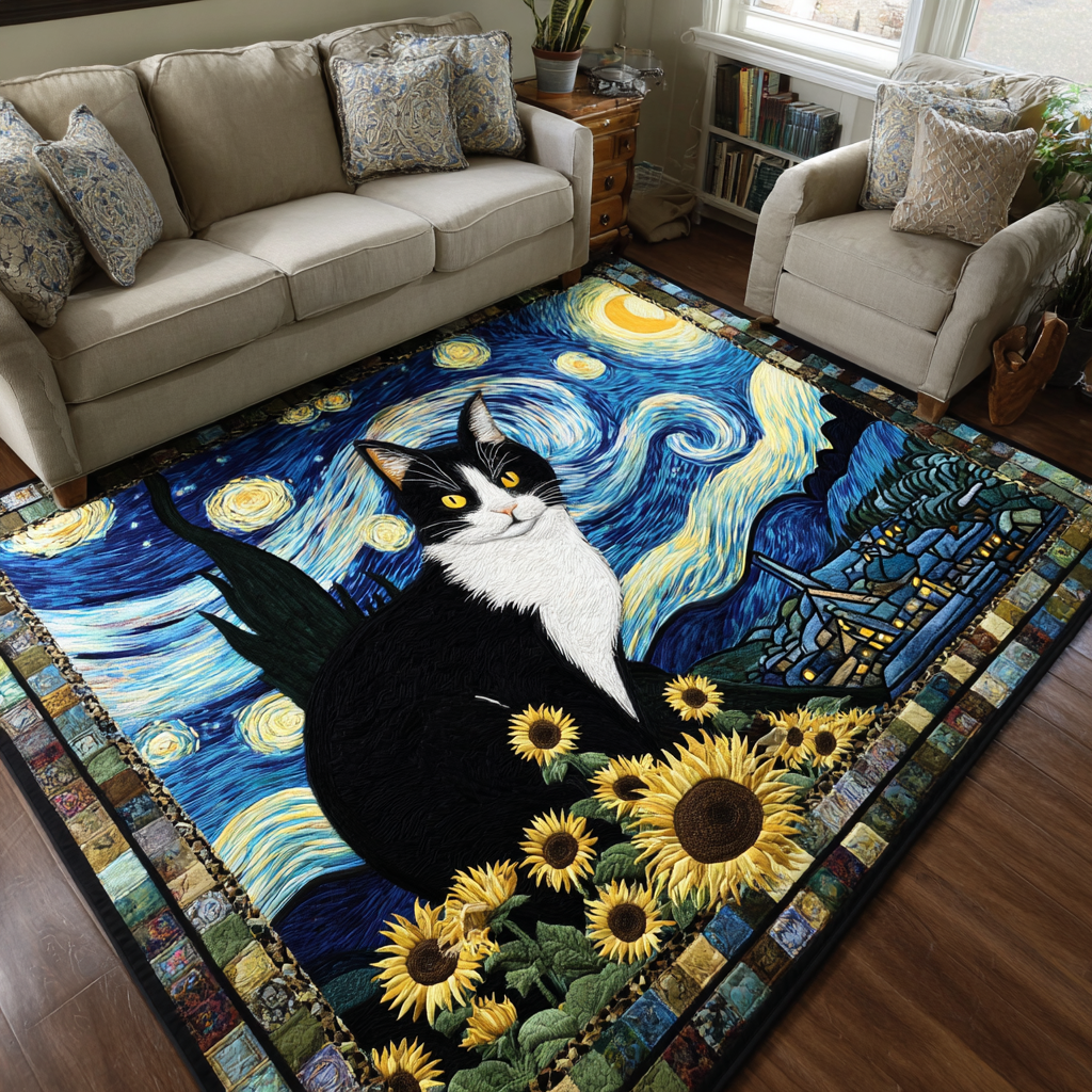 Blissful Cat Area Rug Outdoor Entryway Decor Christmas Presents For Cat Lovers