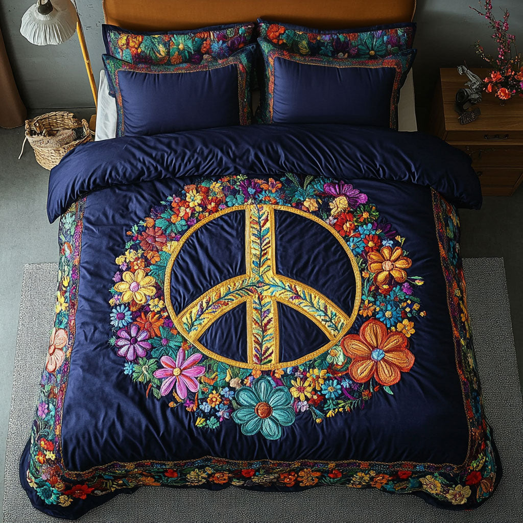 Blissful Peace Quilted Bedding Set Duvet Cover Bedspread Best Christmas Gift Ideas