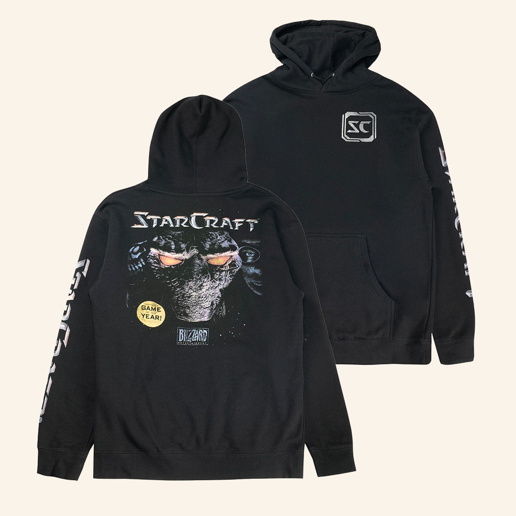 Blizzard Gear Merch Starcraft Box Art Black Hoodie Best Gifts For Game Lovers