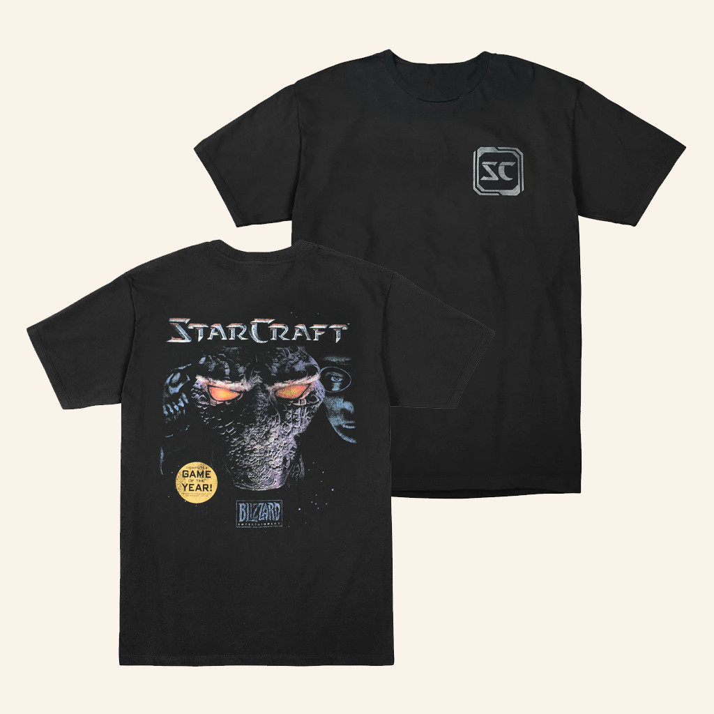 Blizzard Gear Merch Starcraft Box Art Black T-Shirt Birthday Gift Ideas For Dad