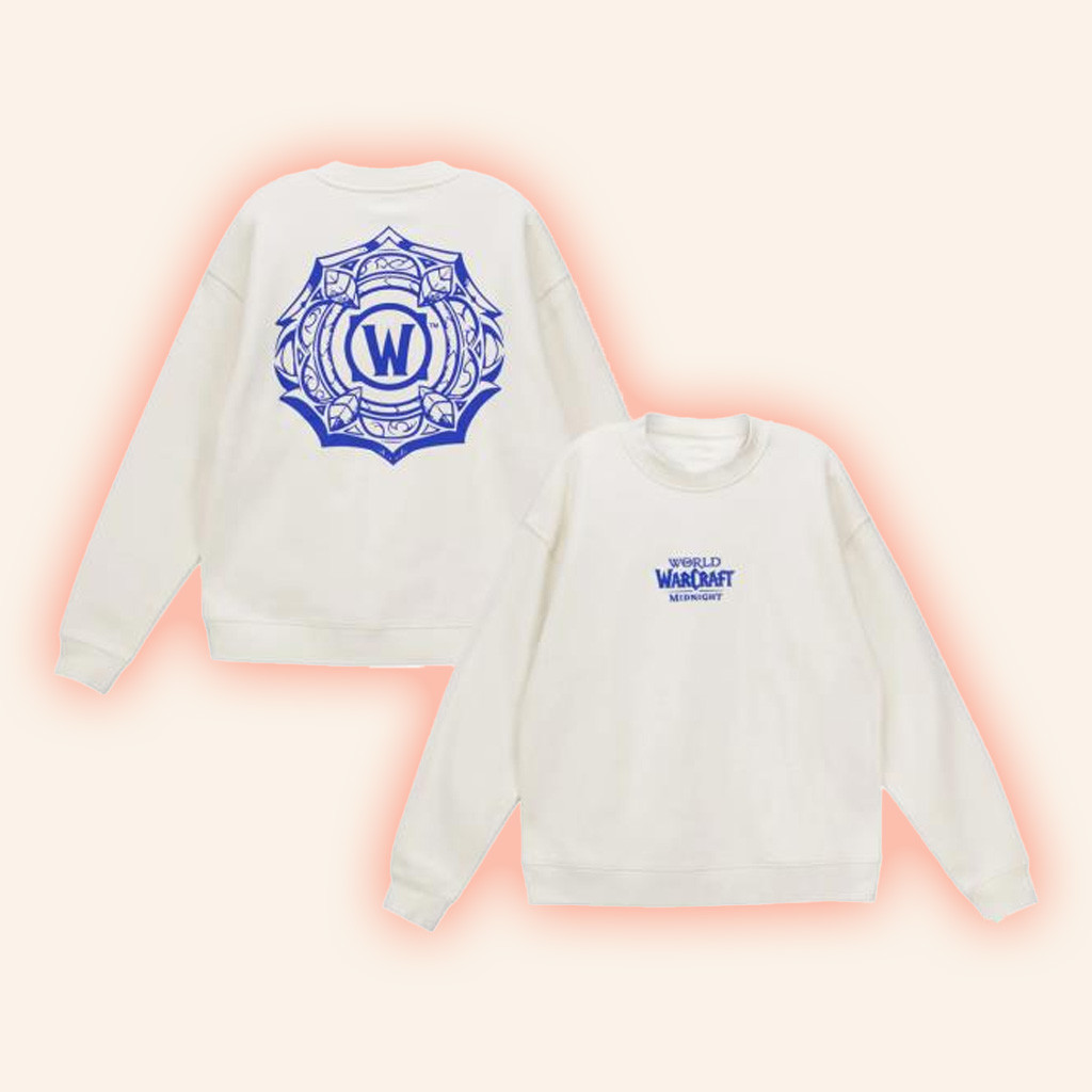 Blizzard Gear Merch World Of Warcraft Midnight Dark Heart White Crewneck Sweatshirt Blizzard Gear Merch World Of Warcraft Midnight Dark Heart White Crewneck Sweatshirt