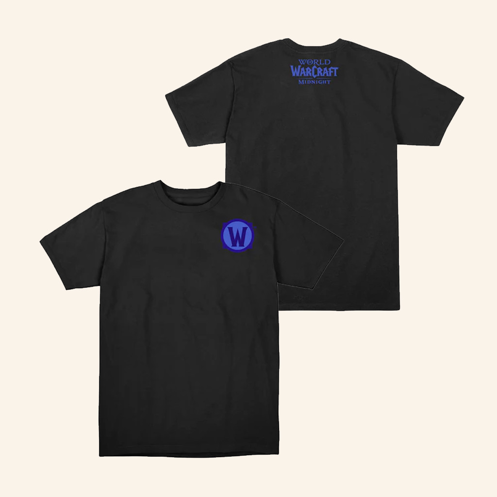 Blizzard Gear Merch World Of Warcraft Midnight Logo Black T-Shirt Xmas Gifts For Him Blizzard Gear Merch World Of Warcraft Midnight Logo Black T-Shirt Xmas Gifts For Him