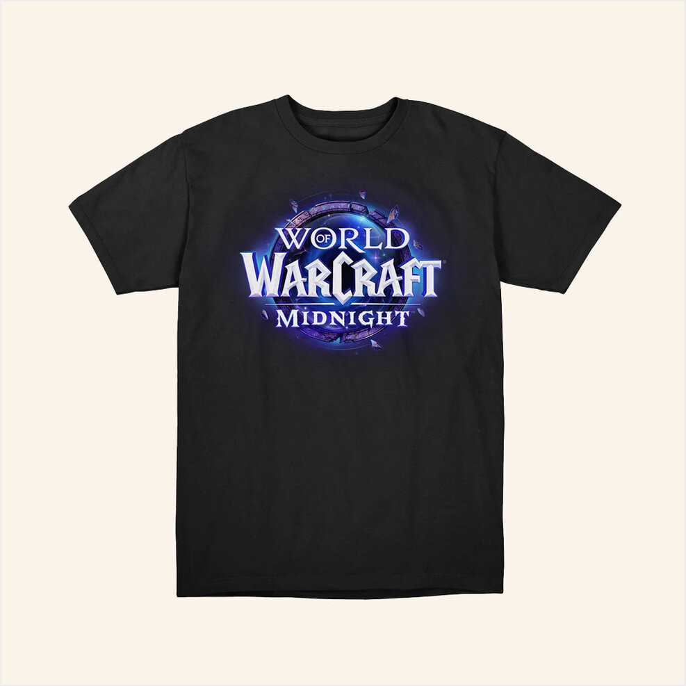 Blizzard Merch World Of Warcraft Midnight Logo Black T-Shirt Gifts For Him Gifts For Friends
